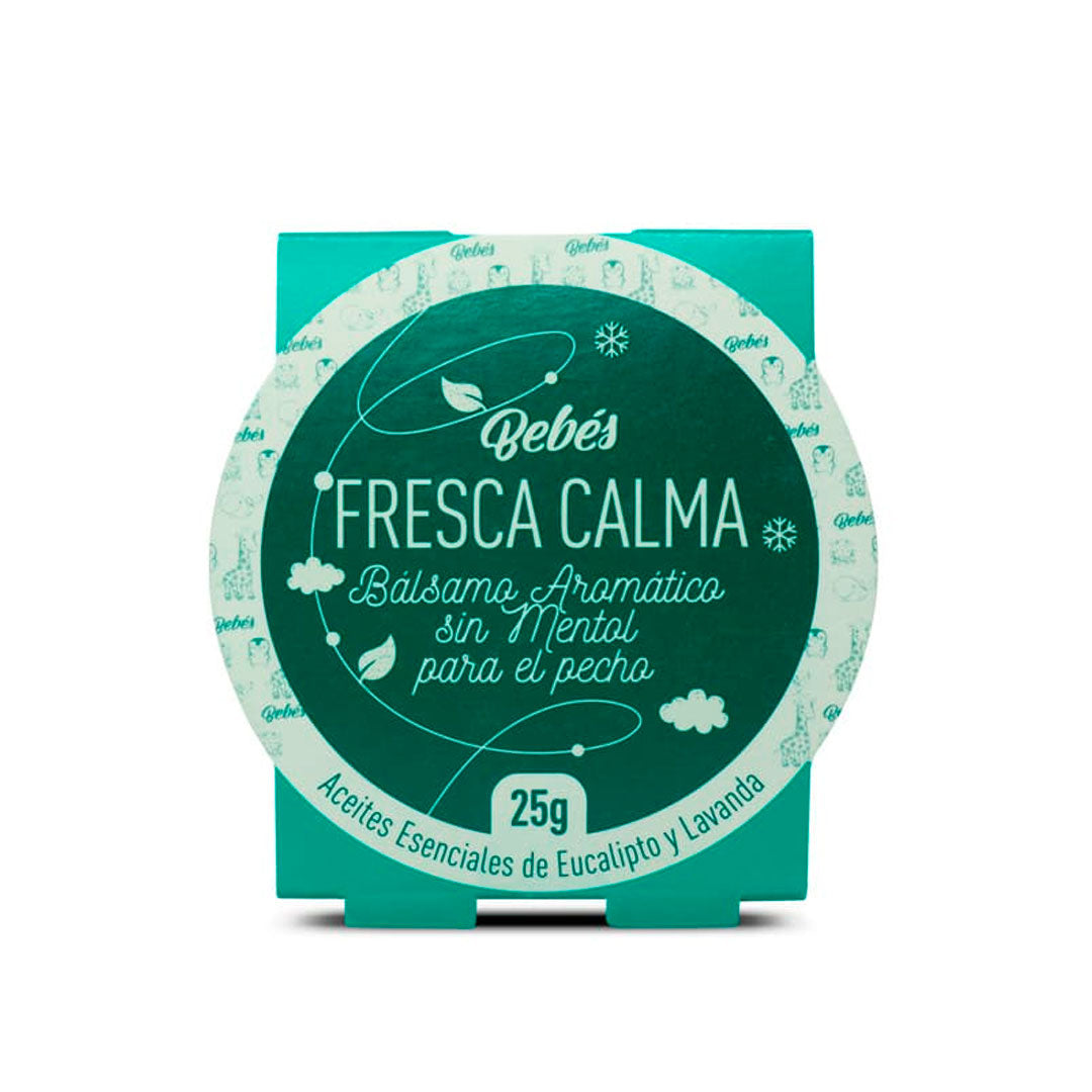 Bálsamo para bebés Fresca Calma, bálsamo aromático hecho de ingredientes naturales, de olores suaves y multiples beneficios, en presentación de 25g - cero