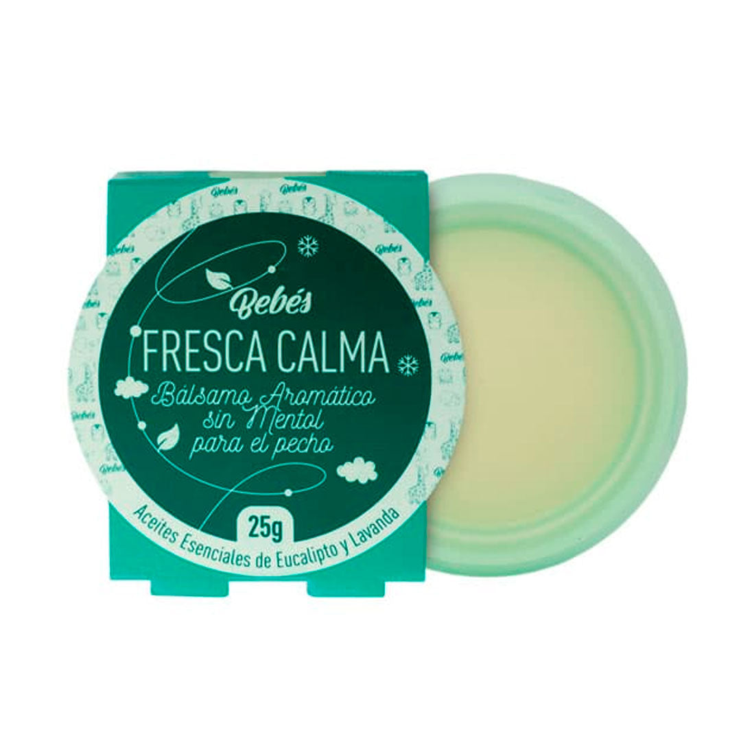 Bálsamo para bebés Fresca Calma, bálsamo aromático hecho de ingredientes naturales, de olores suaves y multiples beneficios, en presentación de 25g - cero