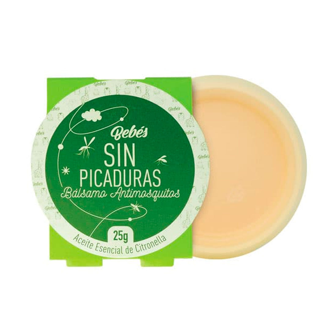 Bálsamo para bebés Sin Picaduras, bálsamo antimosquitos hecho de ingredientes naturales, de olores suaves y multiples beneficios, en presentación de 25g - cero