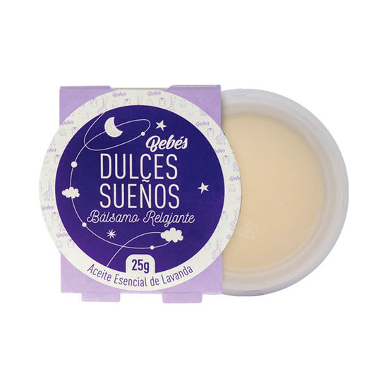 Bálsamo para bebés Dulces Sueños, bálsamo relajante hecho de ingredientes naturales, de olores suaves y multiples beneficios, en presentación de 25g - cero