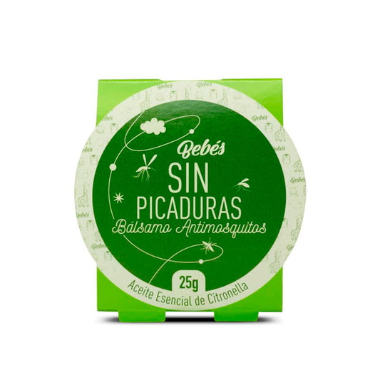 Bálsamo para bebés Sin Picaduras, bálsamo antimosquitos hecho de ingredientes naturales, de olores suaves y multiples beneficios, en presentación de 25g - cero