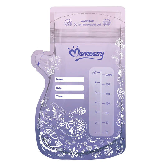 Bolsas de almacenamiento, banco de leche materna, x25 unidades, con rotulo para la fecha - Momeasy