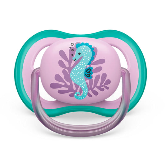 Chupa Ultra Air Caballito de Mar de 6 a 18 meses, libre de BPA, chupete individual para niña - Philips Avent