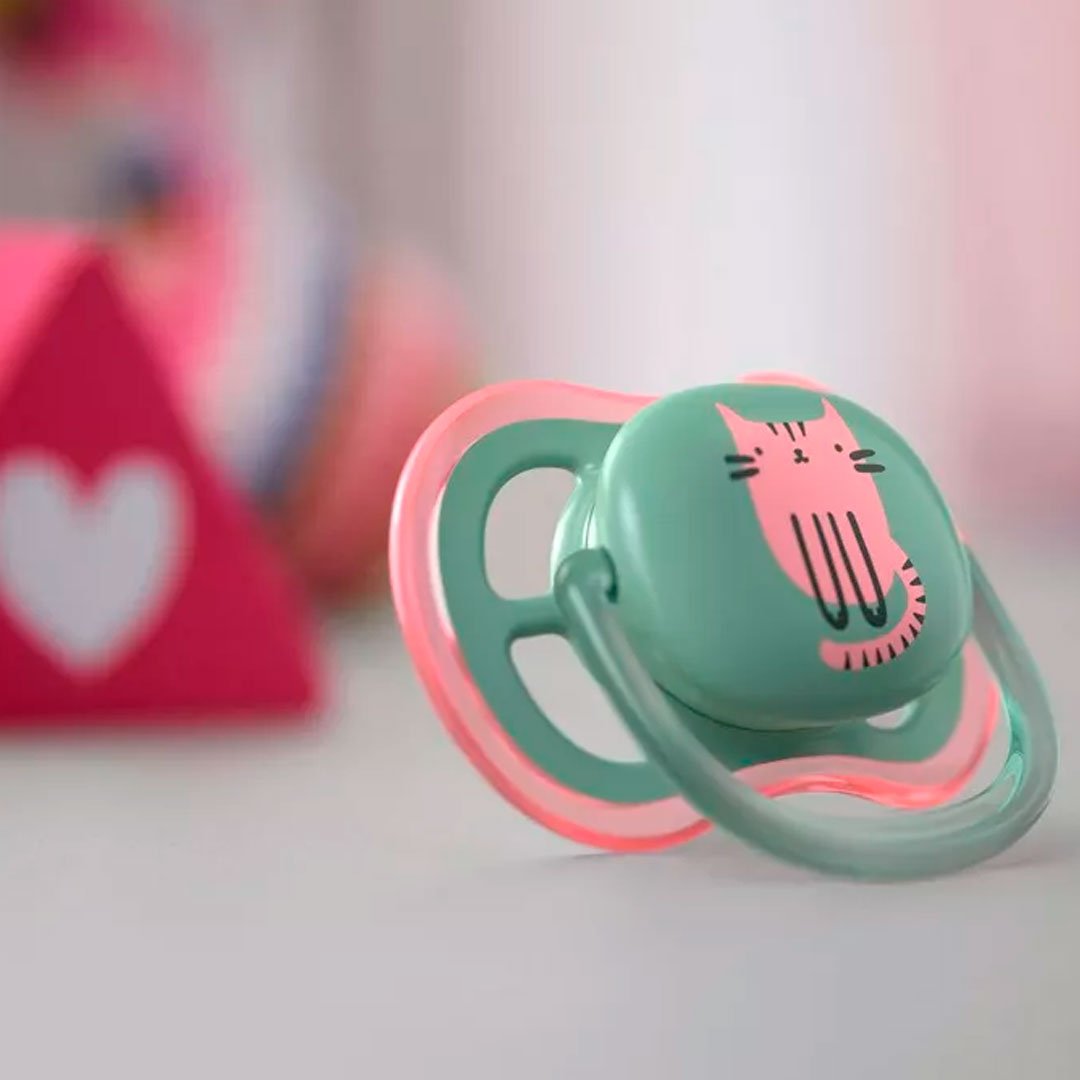 Chupas Ultra Air x2, 100% libres de BPA, con estampado para niña, 6 a 18 meses - Philips Avent