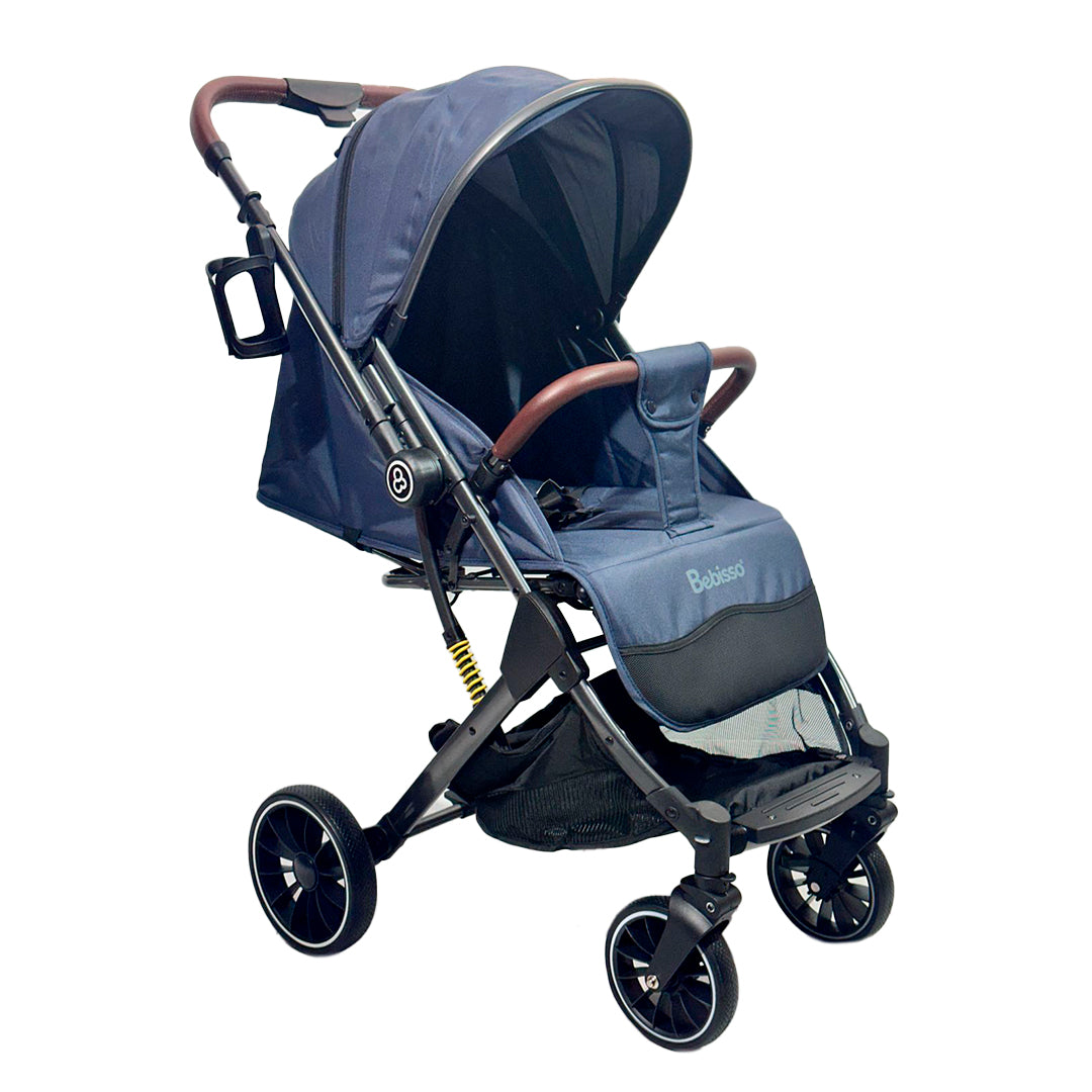 Coche paseador plegable tipo maleta, compacto y ligero ideal para viajes, con tela transpirable y respaldo ajustable - Bebisso