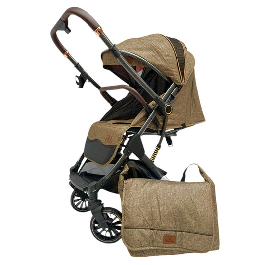 Coche paseador tipo maleta para bebé, con sistema de plegado compacto y ligero, combina acabados elegantes con material resistente, con cubrepiés y pañalera - Maxibaby