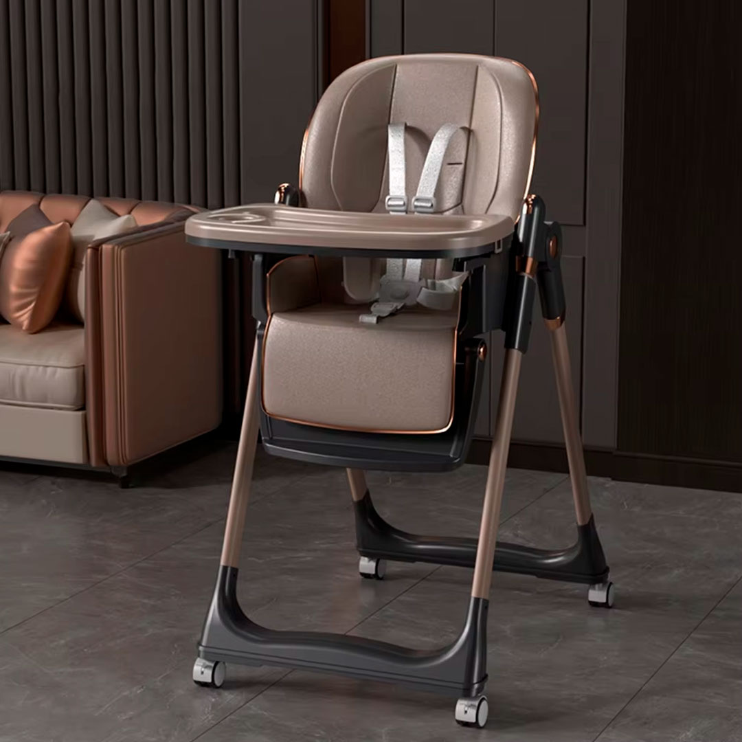 Silla comedor alta multifuncional para bebé, de altura y bandeja ajustable, con sistema de plegado para fácil guardado, cómoda, hecha de materiales resistentes - KIDILO