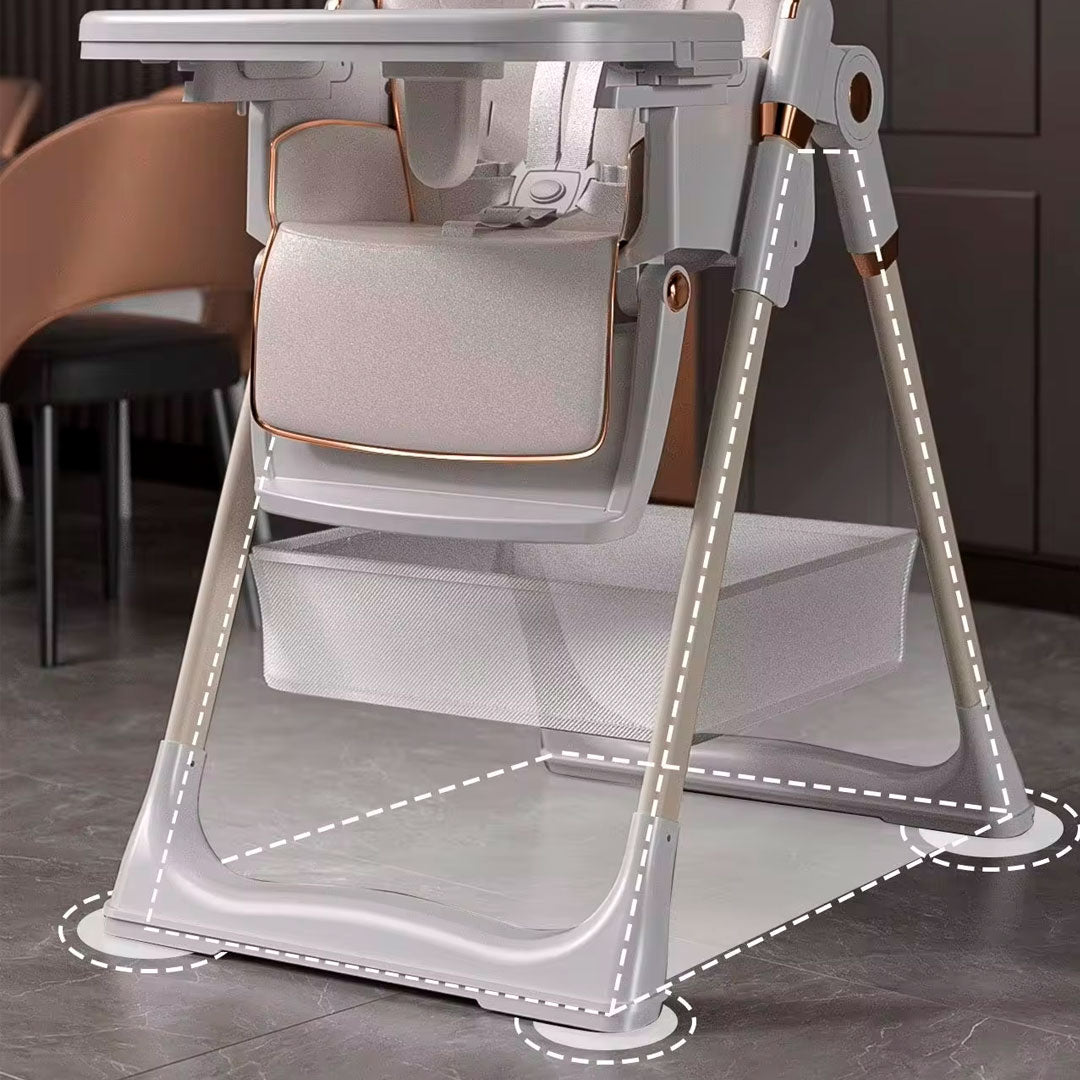 Silla comedor alta multifuncional para bebé, de altura y bandeja ajustable, con sistema de plegado para fácil guardado, cómoda, hecha de materiales resistentes - KIDILO