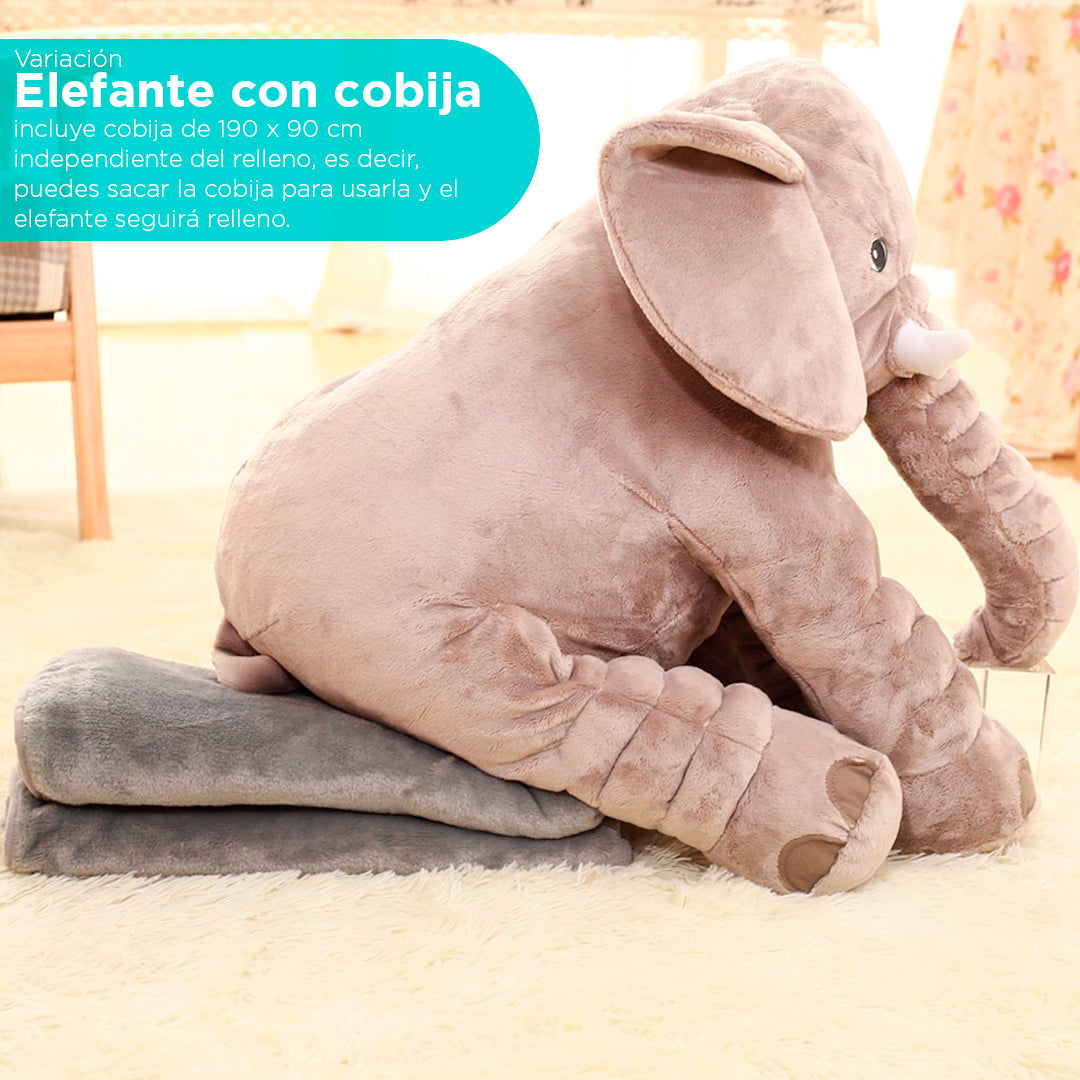 Almohada con diseño de elefante, antirreflujo, tela 100% antialérgica, con cobija o sin cobija