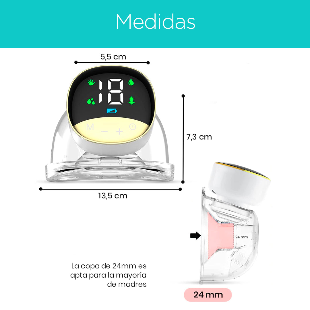 Extractor el ctrico individual port til Manos Libres con 4 modos y 12 niveles de succi n