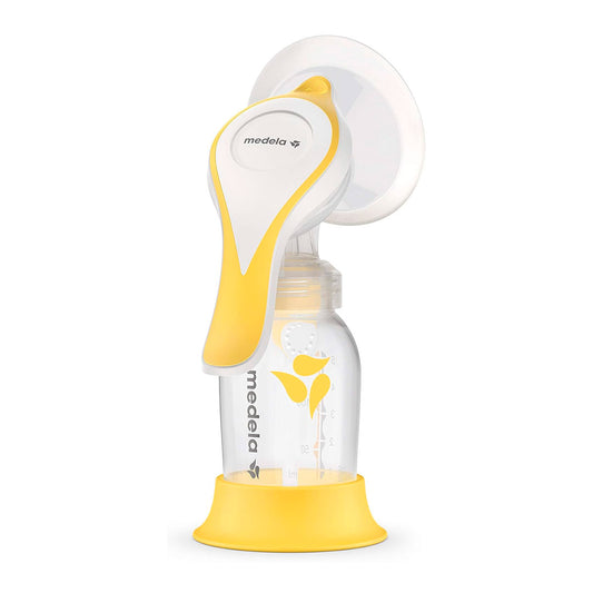 Extractor manual de palanca Flex Shields Harmony, tamaño compacto para usar con una mano, forma ovalada y borde suave, extracción en dos fases - Medela