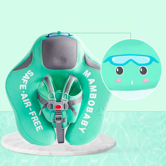 Flotador con arnés y carita para bebés, flotador de natación para bebés acostados de 3 a 24 meses, diseño no inflable, completamente sellado para nadar sin aire de forma segura