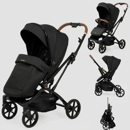 Coche paseador con barra rotable, con función de plegado tipo maleta queda compacto y ligero, mango reversible, respaldo ajustable, capota ajustable a varias posiciones - Kidilo