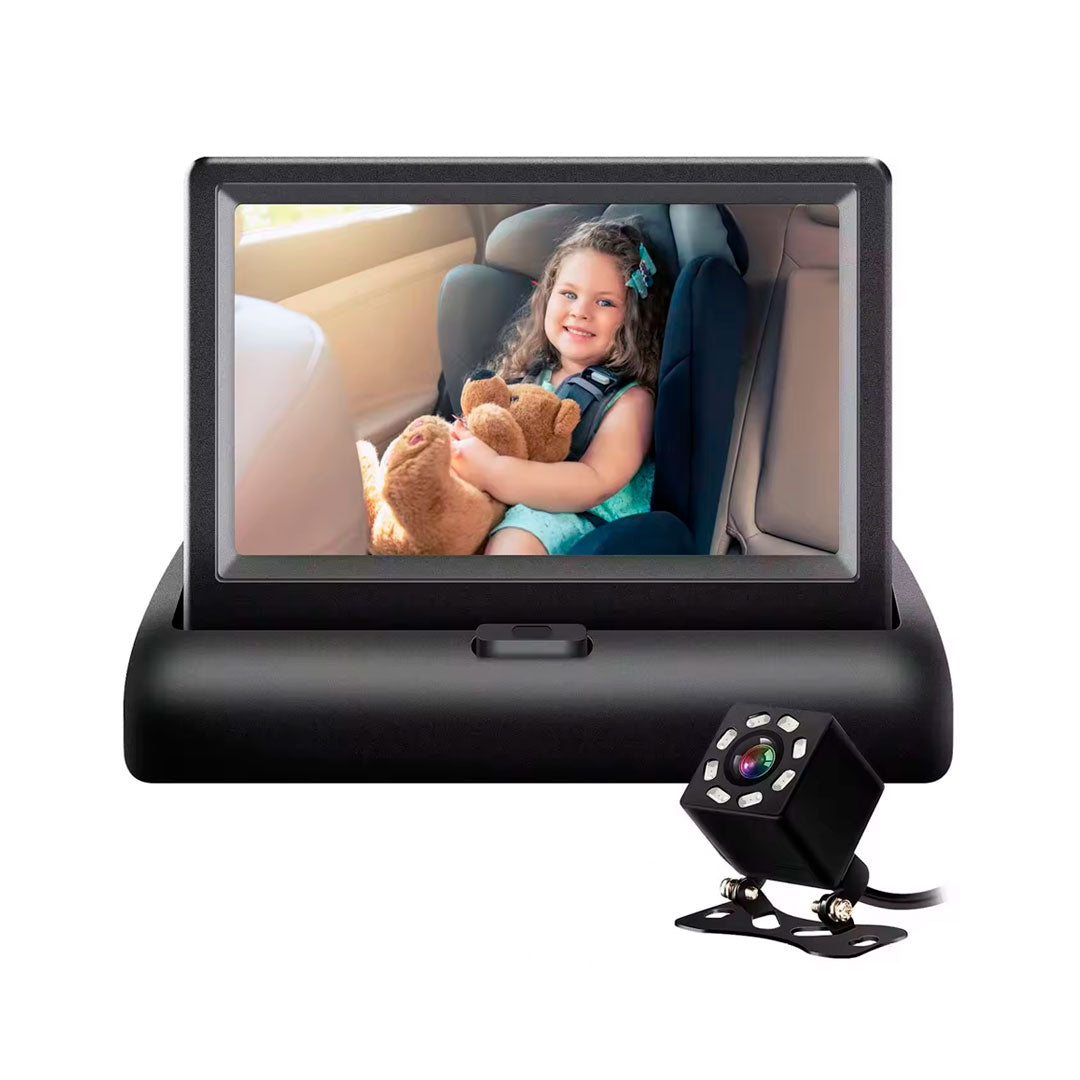 Monitor retrovisor de carro para bebés, vista amplia del asiento infantil, pantalla de 4.3 pulgadas con visión angular 150° de resolución de 1080P