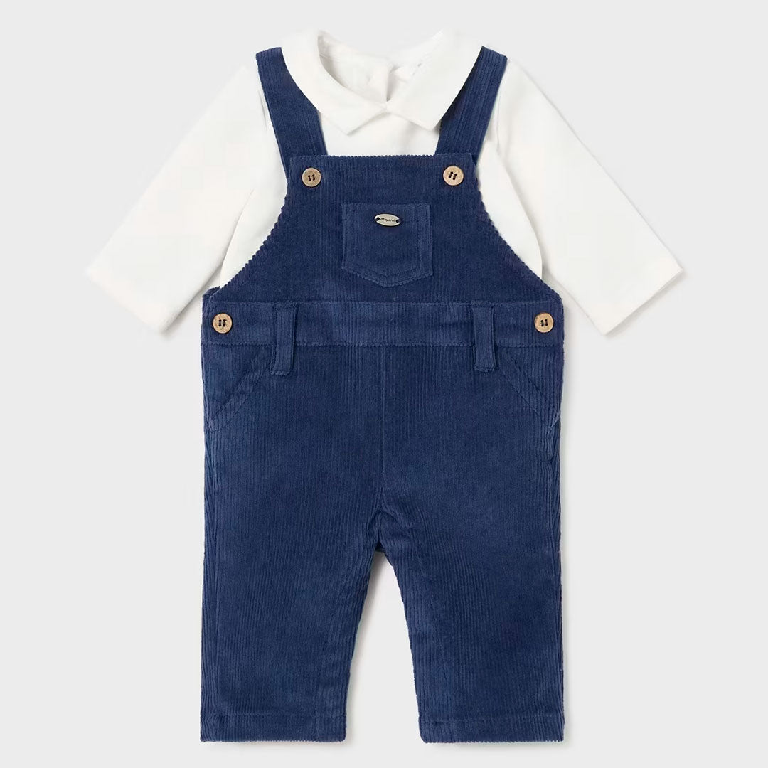 Conjunto de 2 piezas para bebe camisa blanca con Overall azul - Mayoral