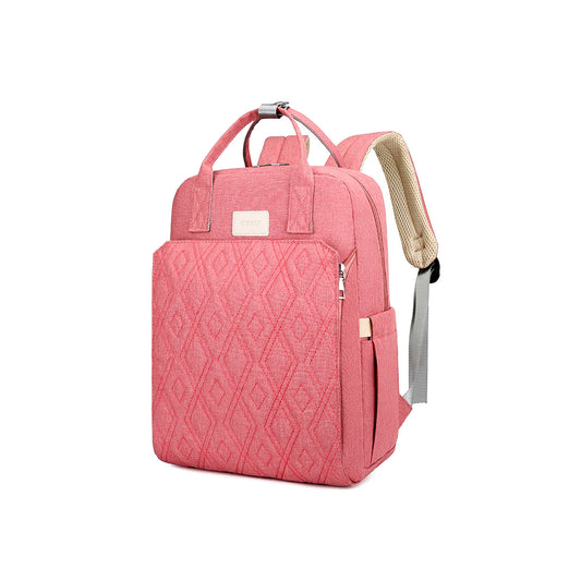 Pañalera morral con cambiador frontal, de gran capacidad, bolsillo térmico y resistente al agua Rosa