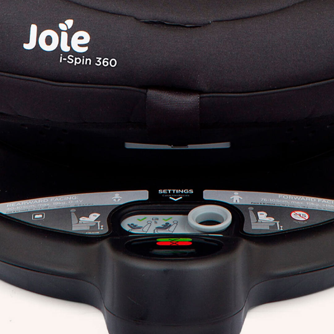 Silla de seguridad para carro Spin 360 E, con base para piso, rotación 360°, reclinación ajustable y un arnés de seguridad de 5 puntos, con norma ECE R/129 /03 y sistema ISOFIX - Joie