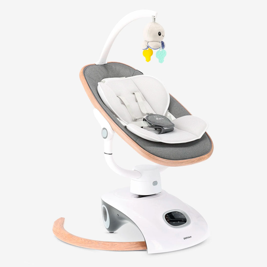 Silla mecedora para bebé recién nacido, ajustable a 5 velocidades y tres posiciones de reclinado, mecedora de mocimimento multiple, con melodías integradas - Kidilo