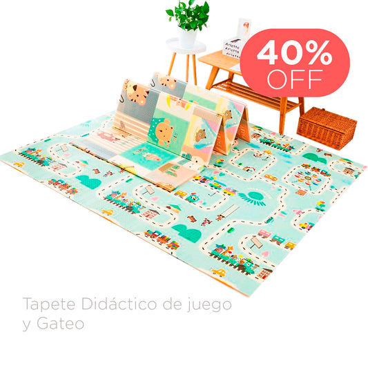 Tapete didáctico de gateo, tapete de juego plegable de espuma, portátil