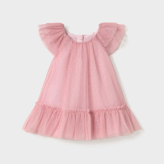 Vestido con bolero color rosa para bebé, hecho en tela ligera y transpirable, 100% hecha en algodón antialérgico, ideal para cualquier ocasión - Mayoral